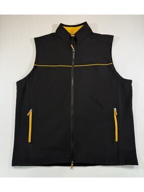 Stryker Mens Large Soft Shell Vest Black Yellow Full Zip Corporate Logo